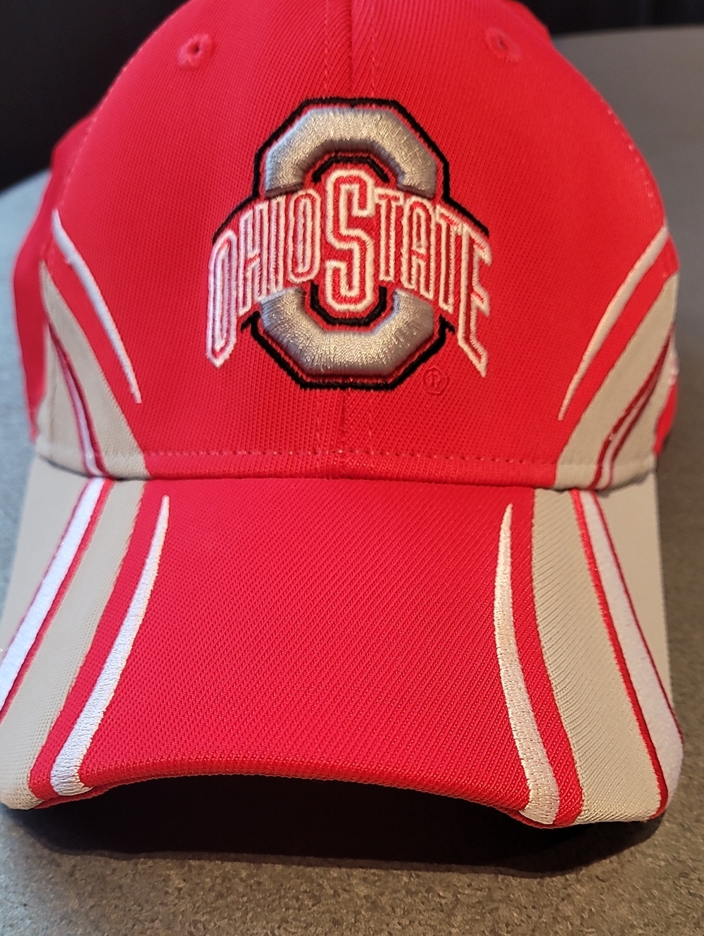 Adidas Ohio State Red Baseball Cap Size L/XL Stretch - Picture 3 of 8